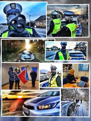 Policjanci Komendy Powiatowej Policji w Grajewie, radiowozy